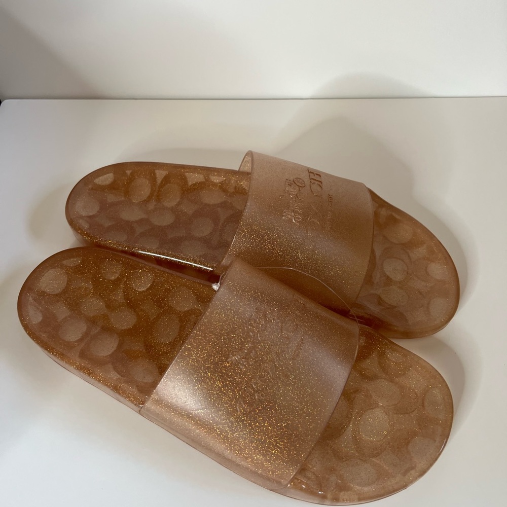 COACH Ulyssa w/sparkes Slide C3068 gold Sandals - Picture 5 of 7